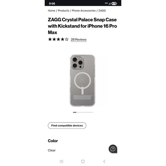 ZAGG Crystal Palace Snap case for the 2024 iPhone Pro Max. Clear - Picture 5 of 6